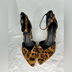 Leopard Print Calf Hair Leather 4” Block Heel